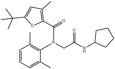 2-Furancarboxamide,N-[2-(cyclopentylamino)-2-oxoethyl]-5-(1,1-dimethylethyl)-N-(2,6-dimethylphenyl)-3-methyl-(9CI) Structure