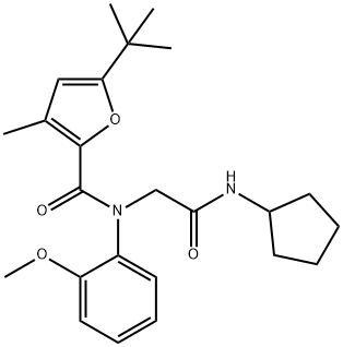 2-Furancarboxamide,N-[2-(cyclopentylamino)-2-oxoethyl]-5-(1,1-dimethylethyl)-N-(2-methoxyphenyl)-3-methyl-(9CI) 结构式
