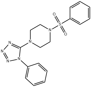 Piperazine,1-(phenylsulfonyl)-4-(1-phenyl-1H-tetrazol-5-yl)-(9CI) 化学構造式