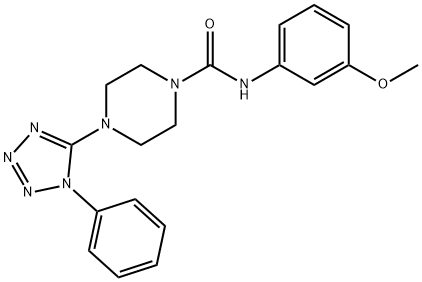 1-Piperazinecarboxamide,N-(3-methoxyphenyl)-4-(1-phenyl-1H-tetrazol-5-yl)-(9CI) Structure