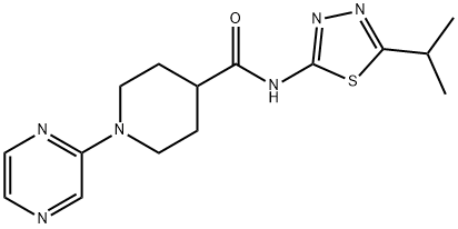 4-Piperidinecarboxamide,N-[5-(1-methylethyl)-1,3,4-thiadiazol-2-yl]-1-pyrazinyl-(9CI) Struktur