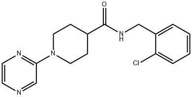 4-Piperidinecarboxamide,N-[(2-chlorophenyl)methyl]-1-pyrazinyl-(9CI) Structure