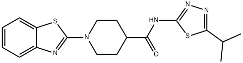 4-Piperidinecarboxamide,1-(2-benzothiazolyl)-N-[5-(1-methylethyl)-1,3,4-thiadiazol-2-yl]-(9CI) Struktur
