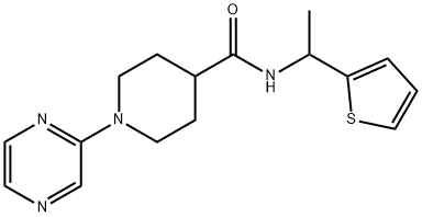 4-Piperidinecarboxamide,1-pyrazinyl-N-[1-(2-thienyl)ethyl]-(9CI) Structure