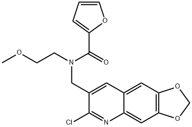 2-Furancarboxamide,N-[(6-chloro-1,3-dioxolo[4,5-g]quinolin-7-yl)methyl]-N-(2-methoxyethyl)-(9CI) Struktur
