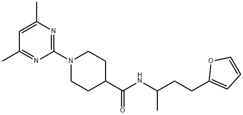 4-Piperidinecarboxamide,1-(4,6-dimethyl-2-pyrimidinyl)-N-[3-(2-furanyl)-1-methylpropyl]-(9CI) Struktur