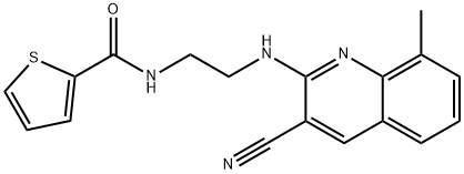 2-Thiophenecarboxamide,N-[2-[(3-cyano-8-methyl-2-quinolinyl)amino]ethyl]-(9CI) 化学構造式