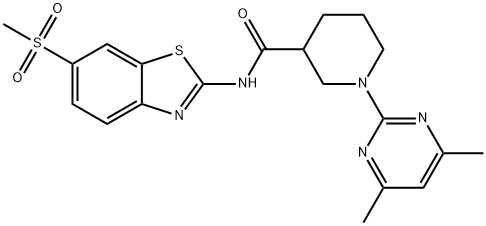 3-Piperidinecarboxamide,1-(4,6-dimethyl-2-pyrimidinyl)-N-[6-(methylsulfonyl)-2-benzothiazolyl]-(9CI) 结构式