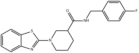 3-Piperidinecarboxamide,1-(2-benzothiazolyl)-N-[(4-fluorophenyl)methyl]-(9CI) Structure