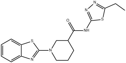3-Piperidinecarboxamide,1-(2-benzothiazolyl)-N-(5-ethyl-1,3,4-thiadiazol-2-yl)-(9CI)|