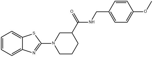 3-Piperidinecarboxamide,1-(2-benzothiazolyl)-N-[(4-methoxyphenyl)methyl]-(9CI) Structure