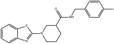 3-Piperidinecarboxamide,1-(2-benzothiazolyl)-N-[(4-methylphenyl)methyl]-(9CI) Structure