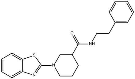 3-Piperidinecarboxamide,1-(2-benzothiazolyl)-N-(2-phenylethyl)-(9CI) 结构式