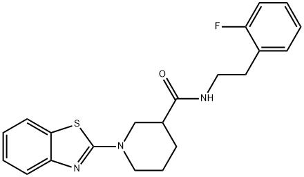 3-Piperidinecarboxamide,1-(2-benzothiazolyl)-N-[2-(2-fluorophenyl)ethyl]-(9CI) 结构式