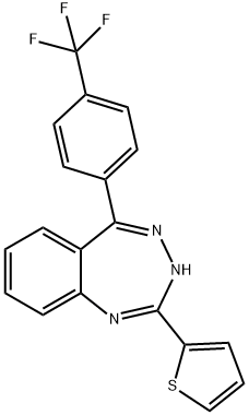 1H-1,3,4-Benzotriazepine,2-(2-thienyl)-5-[4-(trifluoromethyl)phenyl]-(9CI) Struktur