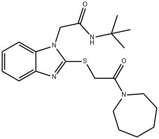 1H-Benzimidazole-1-acetamide,N-(1,1-dimethylethyl)-2-[[2-(hexahydro-1H-azepin-1-yl)-2-oxoethyl]thio]-(9CI)|