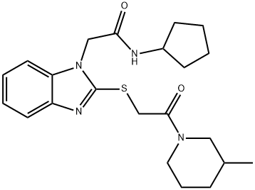 1H-Benzimidazole-1-acetamide,N-cyclopentyl-2-[[2-(3-methyl-1-piperidinyl)-2-oxoethyl]thio]-(9CI)|