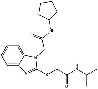 1H-Benzimidazole-1-acetamide,N-cyclopentyl-2-[[2-[(1-methylethyl)amino]-2-oxoethyl]thio]-(9CI) Structure