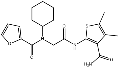 2-Furancarboxamide,N-[2-[[3-(aminocarbonyl)-4,5-dimethyl-2-thienyl]amino]-2-oxoethyl]-N-cyclohexyl-(9CI)|