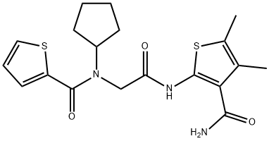 2-Thiophenecarboxamide,N-[2-[[3-(aminocarbonyl)-4,5-dimethyl-2-thienyl]amino]-2-oxoethyl]-N-cyclopentyl-(9CI)|