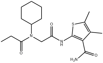 3-Thiophenecarboxamide,2-[[[cyclohexyl(1-oxopropyl)amino]acetyl]amino]-4,5-dimethyl-(9CI) 结构式