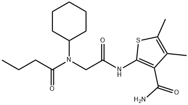 3-Thiophenecarboxamide,2-[[[cyclohexyl(1-oxobutyl)amino]acetyl]amino]-4,5-dimethyl-(9CI) Structure