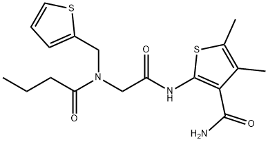 3-Thiophenecarboxamide,4,5-dimethyl-2-[[[(1-oxobutyl)(2-thienylmethyl)amino]acetyl]amino]-(9CI) Structure