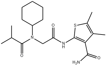 3-Thiophenecarboxamide,2-[[[cyclohexyl(2-methyl-1-oxopropyl)amino]acetyl]amino]-4,5-dimethyl-(9CI) Structure