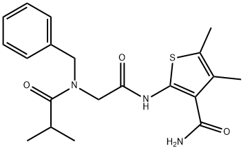 3-Thiophenecarboxamide,4,5-dimethyl-2-[[[(2-methyl-1-oxopropyl)(phenylmethyl)amino]acetyl]amino]-(9CI) Structure