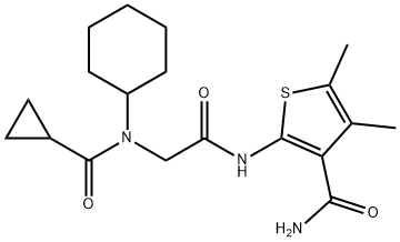 3-Thiophenecarboxamide,2-[[[cyclohexyl(cyclopropylcarbonyl)amino]acetyl]amino]-4,5-dimethyl-(9CI) Structure