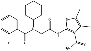 606110-40-1 3-Thiophenecarboxamide,2-[[[cyclohexyl(2-fluorobenzoyl)amino]acetyl]amino]-4,5-dimethyl-(9CI)