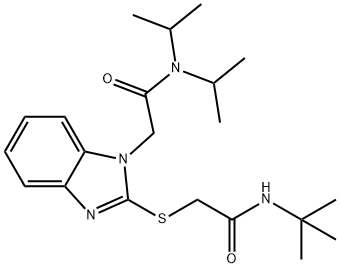 1H-Benzimidazole-1-acetamide,2-[[2-[(1,1-dimethylethyl)amino]-2-oxoethyl]thio]-N,N-bis(1-methylethyl)-(9CI) Structure