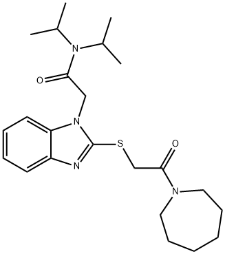 1H-Benzimidazole-1-acetamide,2-[[2-(hexahydro-1H-azepin-1-yl)-2-oxoethyl]thio]-N,N-bis(1-methylethyl)-(9CI) Structure