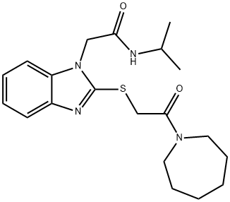 1H-Benzimidazole-1-acetamide,2-[[2-(hexahydro-1H-azepin-1-yl)-2-oxoethyl]thio]-N-(1-methylethyl)-(9CI) Struktur