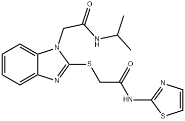 1H-Benzimidazole-1-acetamide,N-(1-methylethyl)-2-[[2-oxo-2-(2-thiazolylamino)ethyl]thio]-(9CI) Struktur