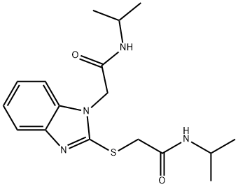 1H-Benzimidazole-1-acetamide,N-(1-methylethyl)-2-[[2-[(1-methylethyl)amino]-2-oxoethyl]thio]-(9CI) Structure