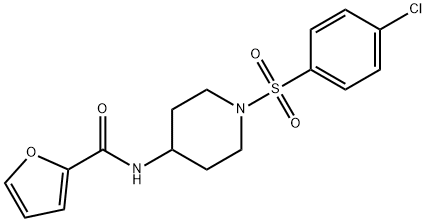 2-Furancarboxamide,N-[1-[(4-chlorophenyl)sulfonyl]-4-piperidinyl]-(9CI) Structure