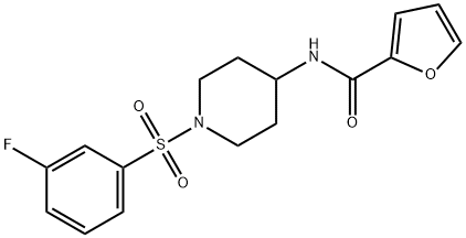 2-Furancarboxamide,N-[1-[(3-fluorophenyl)sulfonyl]-4-piperidinyl]-(9CI) Structure