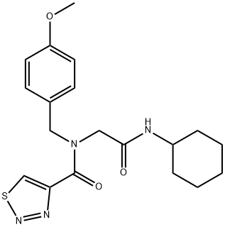 1,2,3-Thiadiazole-4-carboxamide,N-[2-(cyclohexylamino)-2-oxoethyl]-N-[(4-methoxyphenyl)methyl]-(9CI) Structure