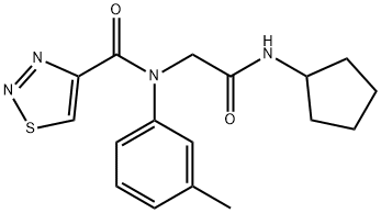 1,2,3-Thiadiazole-4-carboxamide,N-[2-(cyclopentylamino)-2-oxoethyl]-N-(3-methylphenyl)-(9CI) Structure