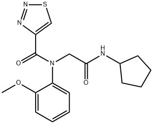 1,2,3-Thiadiazole-4-carboxamide,N-[2-(cyclopentylamino)-2-oxoethyl]-N-(2-methoxyphenyl)-(9CI) Structure