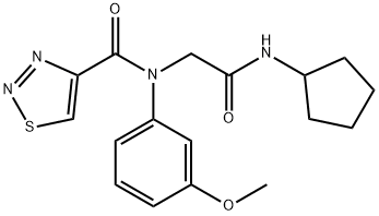 1,2,3-Thiadiazole-4-carboxamide,N-[2-(cyclopentylamino)-2-oxoethyl]-N-(3-methoxyphenyl)-(9CI) 结构式