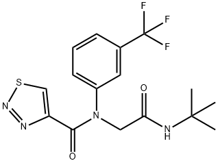 1,2,3-Thiadiazole-4-carboxamide,N-[2-[(1,1-dimethylethyl)amino]-2-oxoethyl]-N-[3-(trifluoromethyl)phenyl]-(9CI) Structure