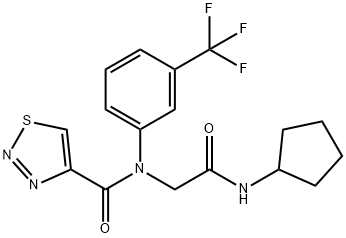 1,2,3-Thiadiazole-4-carboxamide,N-[2-(cyclopentylamino)-2-oxoethyl]-N-[3-(trifluoromethyl)phenyl]-(9CI) Structure