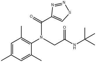 1,2,3-Thiadiazole-4-carboxamide,N-[2-[(1,1-dimethylethyl)amino]-2-oxoethyl]-N-(2,4,6-trimethylphenyl)-(9CI) Structure