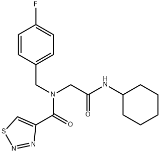 1,2,3-Thiadiazole-4-carboxamide,N-[2-(cyclohexylamino)-2-oxoethyl]-N-[(4-fluorophenyl)methyl]-(9CI) Structure