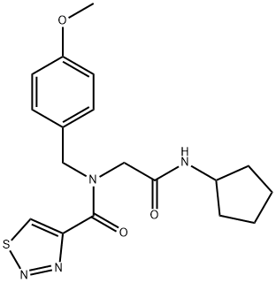 1,2,3-Thiadiazole-4-carboxamide,N-[2-(cyclopentylamino)-2-oxoethyl]-N-[(4-methoxyphenyl)methyl]-(9CI) Structure
