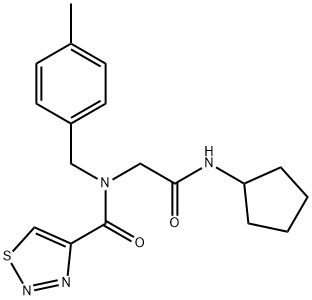 1,2,3-Thiadiazole-4-carboxamide,N-[2-(cyclopentylamino)-2-oxoethyl]-N-[(4-methylphenyl)methyl]-(9CI) 结构式