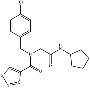 1,2,3-Thiadiazole-4-carboxamide,N-[(4-chlorophenyl)methyl]-N-[2-(cyclopentylamino)-2-oxoethyl]-(9CI) Structure