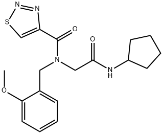 1,2,3-Thiadiazole-4-carboxamide,N-[2-(cyclopentylamino)-2-oxoethyl]-N-[(2-methoxyphenyl)methyl]-(9CI) 结构式